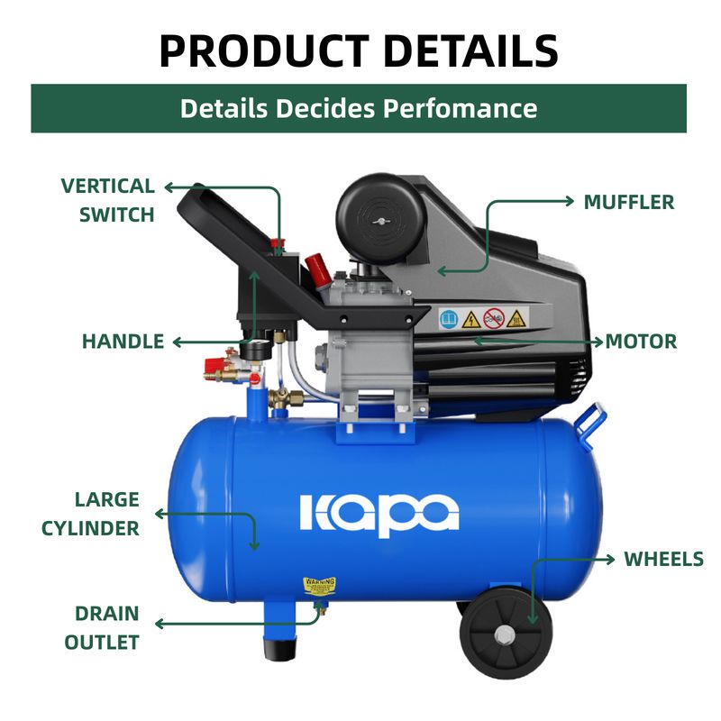 China Supplier 200L/min 2HP Portable Air Compressor Small Silent Air Compressor